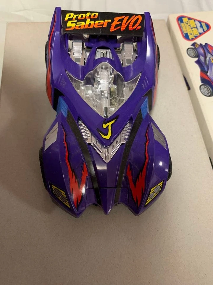 Tamiya Proto Saber EVO RC Car Painted Purple Transparent Body Metal Wheels - Image 2 of 3