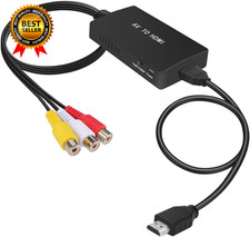 RCA to HDMI Converter, Composite to HDMI Adapter Support 1080P PAL/NTSC