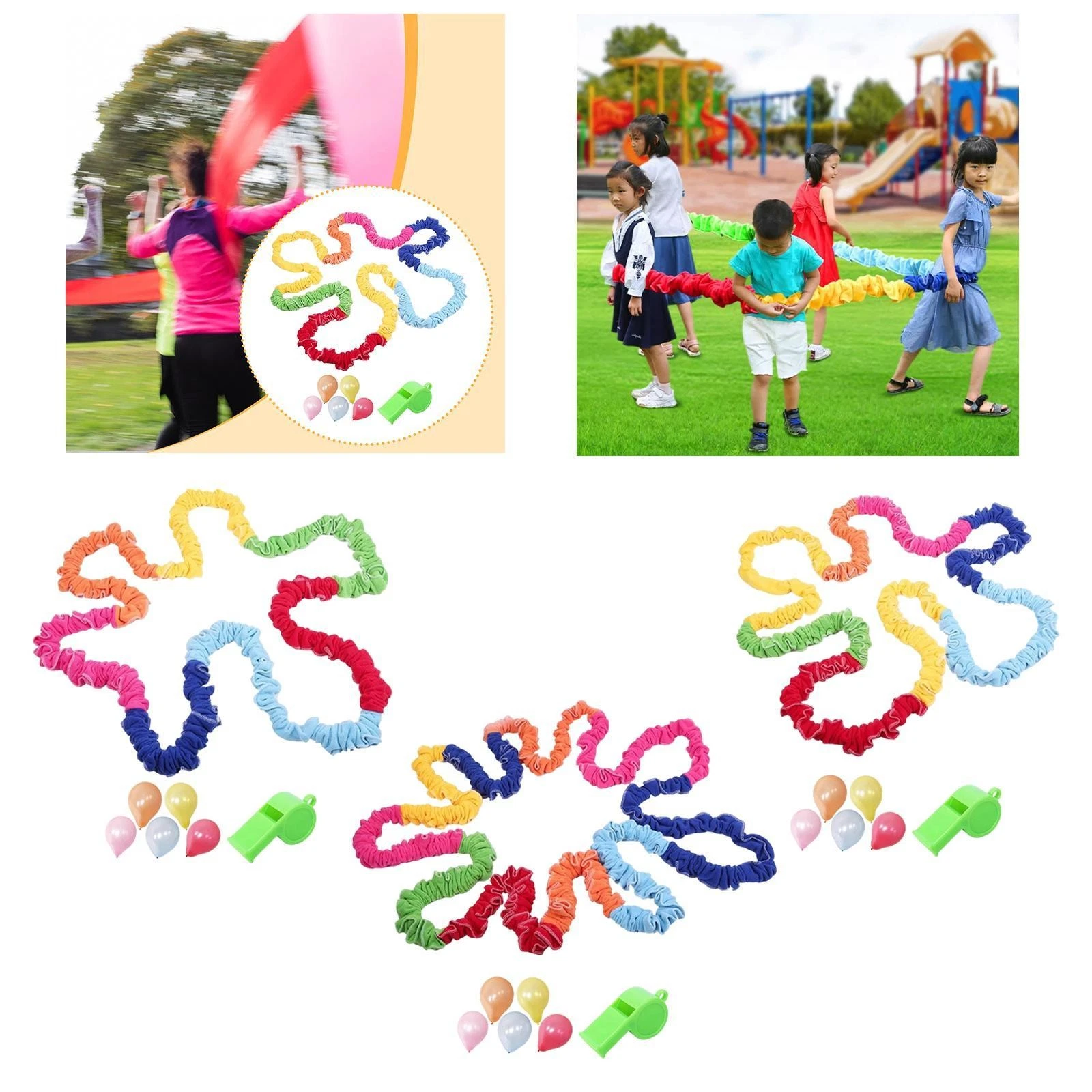 Kids Cooperative Stretchy Band Exercise Physical Kindergarten Stretchy Rope