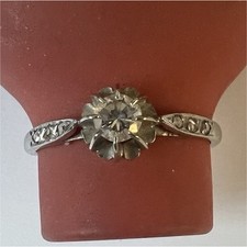 Bague Solitaire Or Blanc 18K / 750 Diamant