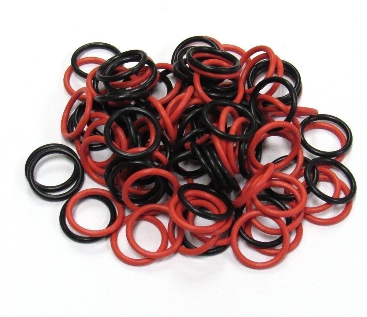 (100 Pack) Soft Stitch Ring Markers (Medium, Needle Size 9-15, Red & Black)