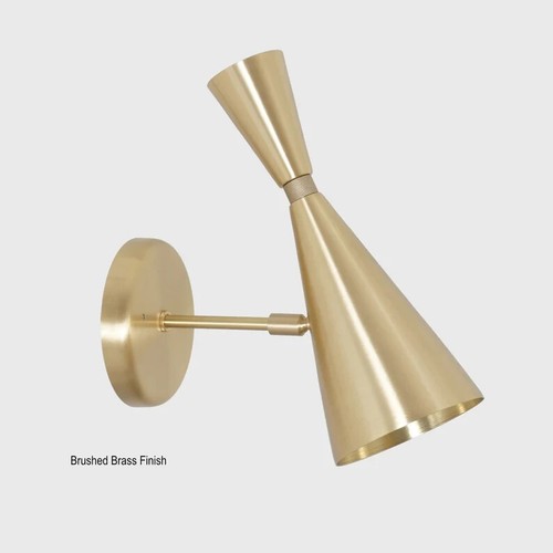 Mid Century Modern Brass Wall Sconce Light Fixture – Vintage Style Lamp - Picture 4 of 8