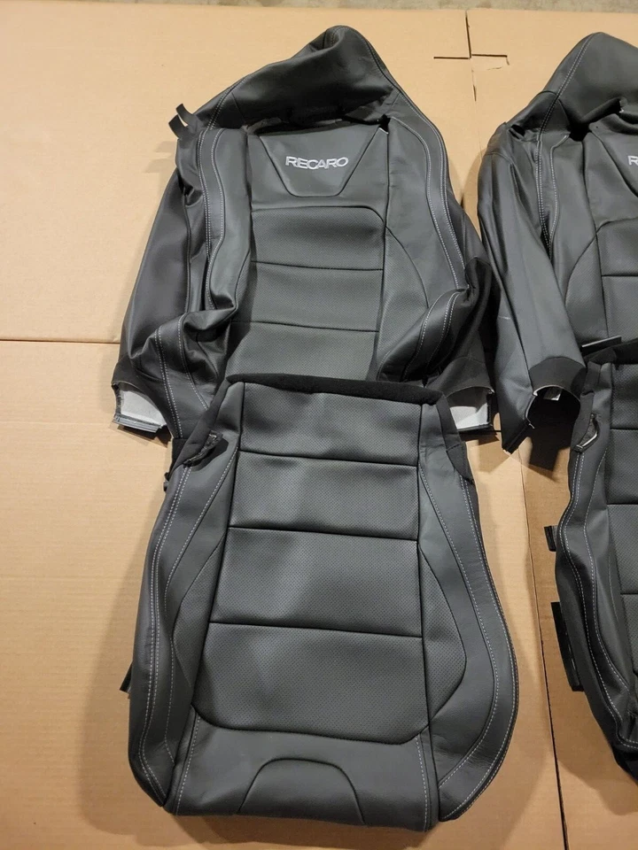 New Take Off RECARO LEATHER SEATS Fit 2015-2022 Ford Mustang GT BLACK - Image 2 of 4