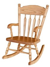 Amish Kids Toddler Rocking Chair Traditional Post Spindle Solid Oak