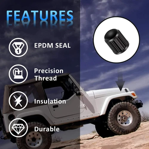 50 Pcs Universal Black Plastic Tire Valve Caps Air Stem Cover for Car Motor Bike - Bild 5 von 8