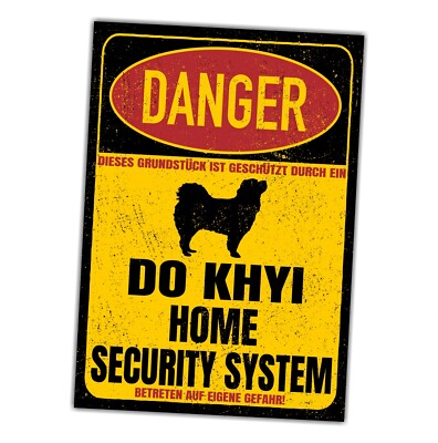 Do Khyi Tibet Dogge Dog Schild Danger Security System Türschild Hundeschild Warn