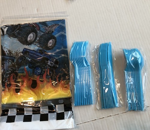 Monster Truck Themed Birthday Party Supplies Lot Blaze Decorations Monster Jam - Picture 3 of 9