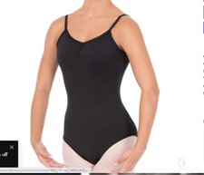 EUROTARD Fully FrontLined pinchfront Classic Camisole leotard black Tactel Lycra