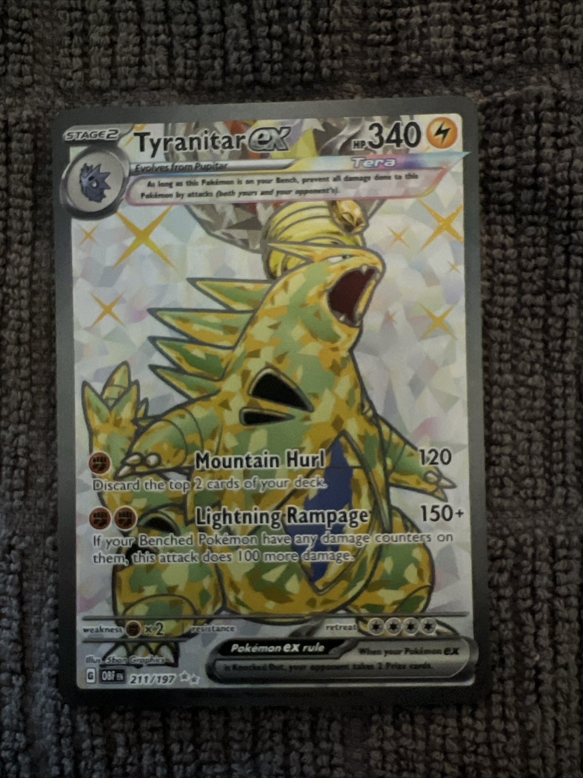 Tyranitar ex 211/197 Full Art Ultra Rare Obsidian Flames Pokemon TCG NM/Mint