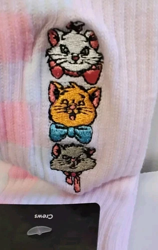 Disney Crews Aristocats Pink Plaid Crew Socks New