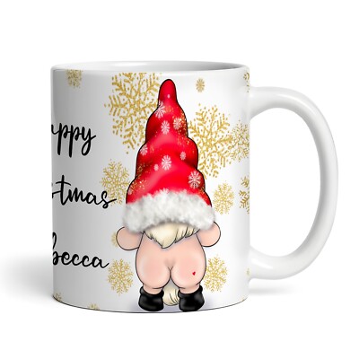 Funny Joke Cheeky Naked Gonk Bum Christmas Tea Coffee Cup Gift Personalised Mug