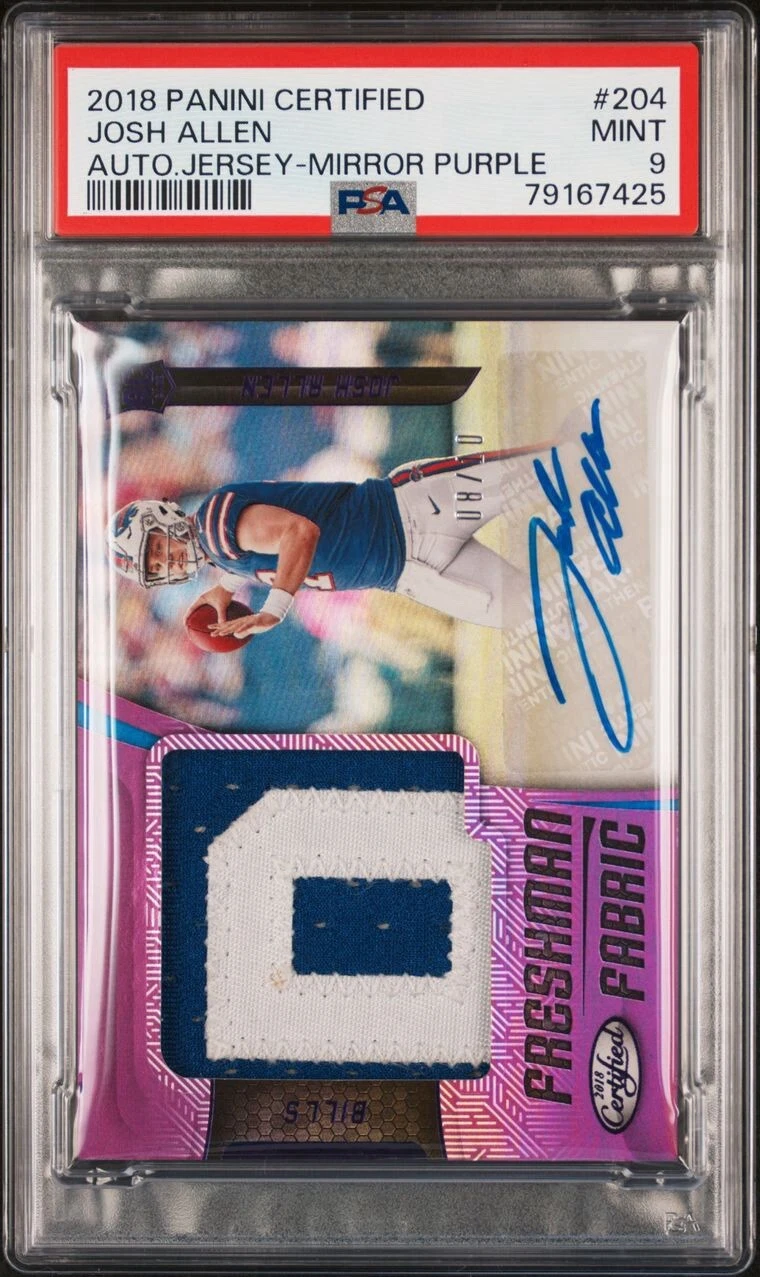 Josh Allen Panini Certified #204 Autograph Jersey-Mirror Purple