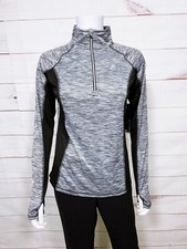 Head Womens Icecap 1/2 Zip Pullover Size S Black Heather Long Sleeve