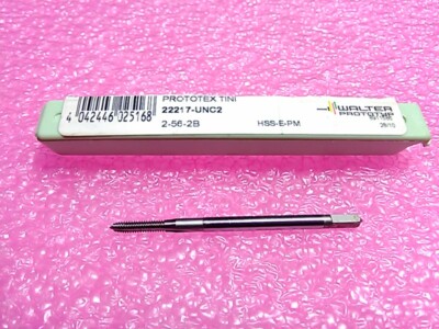WALTER PROTOTYP Tap, #2-56 Thread Size TAP HSS Taper 22217-UNC2 Spiral Point