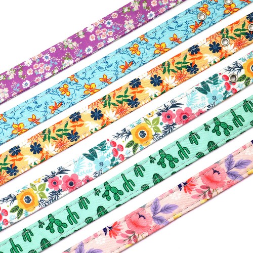 Floral Dog Collar Soft Comfortable Adjustable Metal Buckle for Small Medium Dogs - Picture 11 of 18