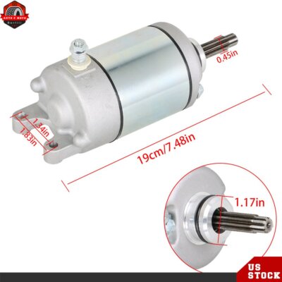 Starter Motor For Honda TRX400EX ATV (2005-2008) - Replaces OEM 31200-HN1-A41, 12V, 9-Tooth