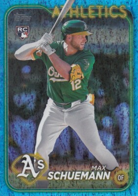 MAX SCHUEMANN /999 TOPPS UPDATE ROOKIE BLUE HOLO FOIL RC A'S #US220 2024 24