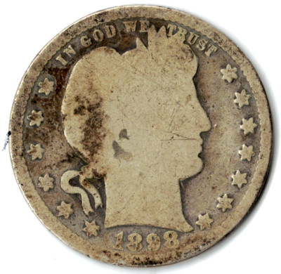 1898 BARBER QUARTER in GOOD condition ~ PLEASE SEE THE SCAN