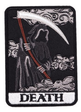 Death Scythe Tarot Card Fortune Telling 3.6" Iron On Patch
