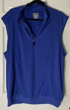 Fennec Mens Golf 1/4 Zip Sleeveless Pullover Vest Blue Size XL