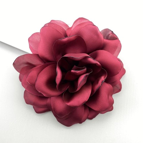 French Satin Camellia Flower Brooch 12cm All-match Dress Accessory - Picture 6 of 18