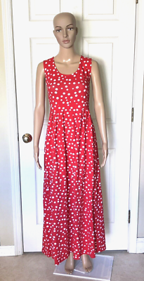 Chadwick Scarlet Red Polka Dot Print Knit A-Line Dress Maxi Dress (Medium  Tall) | eBay