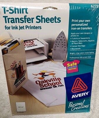   Avery 6271 T Shirt Transfer Sheets for Ink Jet Printers 15 Sheets 8 1/2 x 11 ''