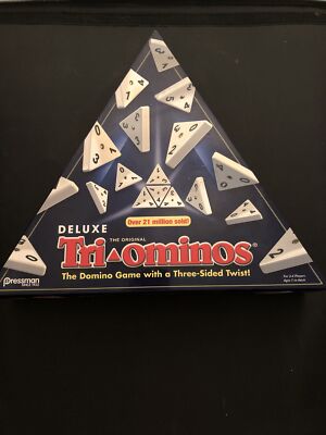PRESSMAN DELUXE TRIOMINOS GAME - DOMINOES WITH A 3-SIDED TWIST! DELUXE TILES