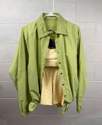 Wilo the Label Women's Workout/Beach Coverup Parachute Shirt Lime Athletic NWT