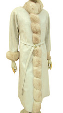 Baronia Von Gollas -womens Coat Size 8 -light Grey Mix Alcantara Milano Suedette