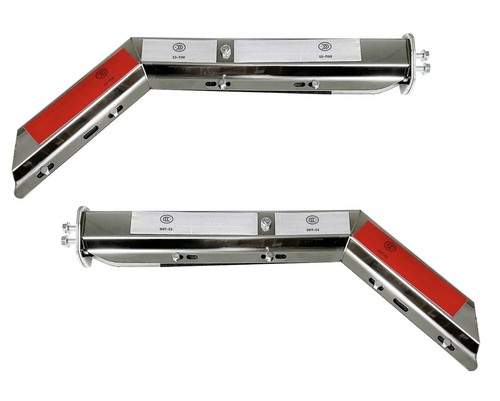 NEW Stainless Steel Semi Truck Spring Loaded Mud Flap Hanger Angled RH & LH 2.5" - Picture 2 of 5