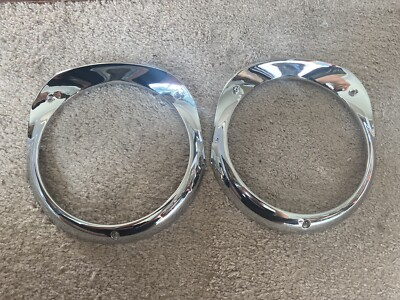 #ad 1956 Chevy Belair 210 150 Nomad Headlamp Headlight Bezel Chrome PAIR Sale $99.99