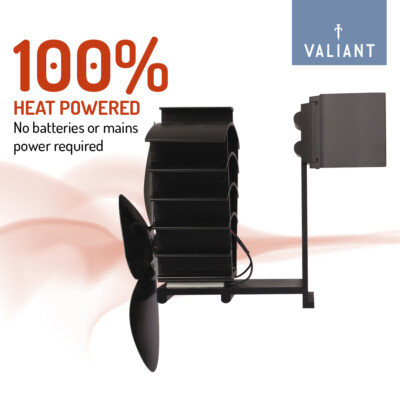 Valiant Remora Magnetic Flue Pipe Heat Powered Stove Fan for Log Burners |  eBay