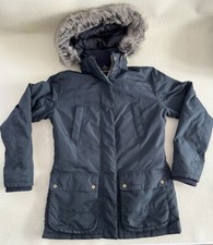 Womans Barbour Redesdale Parka navy blue jacket waterproof UK 10