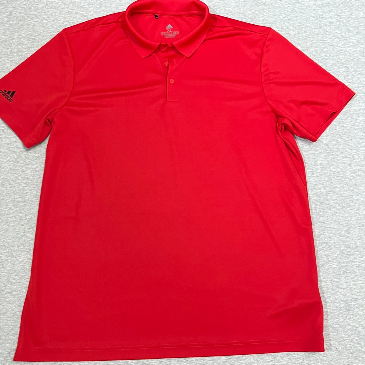 Adidas Mens Shirt XL Red Polo Primegreen Golf Tennis Athletic Lightweight  Casual