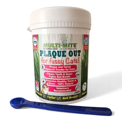 MULTI MITE PLAQUE OUT® 200g FUSSY Cats - Plaque Off Bad Breath and Tartar Removal Powder!
