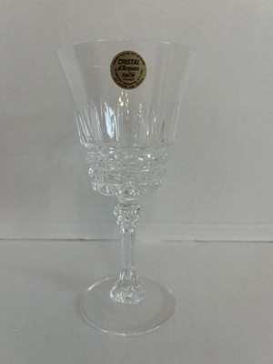 Cristal d Arques France Cut Crystal Wine Goblet Tall Stem Vintage Glass