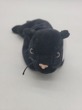 Ty Velvet Beanie Baby 1995 Black Panther Cat Clean With Tag.