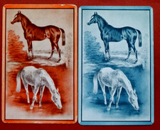 2 Single Deco Swap Playing Cards Horses Genuine Vintage Pair
