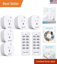 Expandable Remote Control Outlet Kit - 5 Outlets, 100 ft Range,  Certified