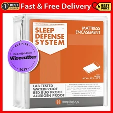 Mattress Encasement - Zippered Bed Bug Dust Mite Proof Hypoallergenic - Sleep