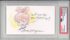 The FLINTSTONES Pebbles Original Valentine Day Drawing Signed Bob Singer PSA DNA