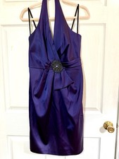 Gorgeous Satin Halter Dress David Meister Size 8 NWOT