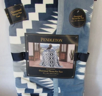 Pendleton Oversized Throw for Two Blue White Designer Blanket Southwest Aztec