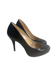 NINE WEST Platform Leather Stiletto Heels-Size 7.5-Black