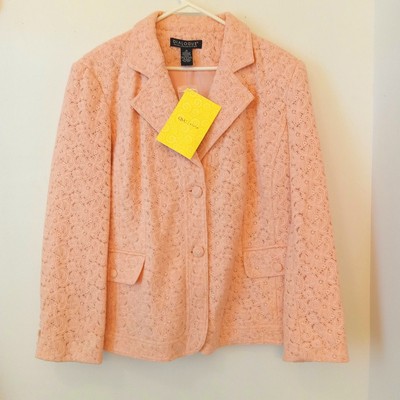 Dialogue NWT Blush  Embroidered Long Sleeve  Blazer Jacket Size 1X 
