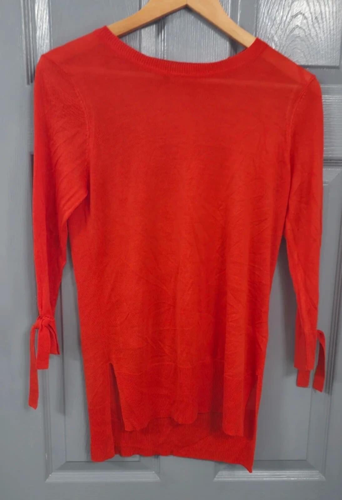 F&F Burnt Orange Fine Knit Tie Sleeve Jumper - Size 10 image 2