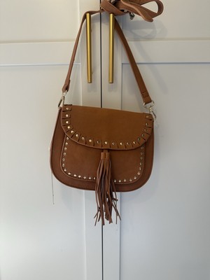 madison west purse Brown Tassel Shoulder Crossbody Bag Boho Small  Faux Leather