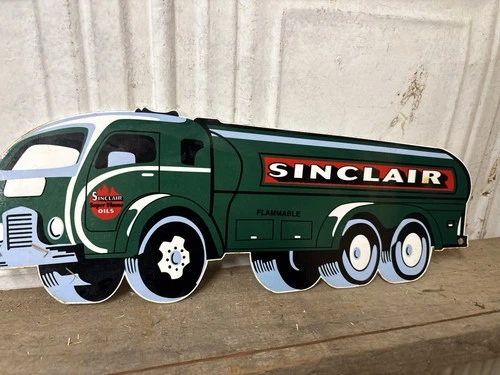Vintage Sinclair Motor Oil Sign Service Station Can Gas Pump Battery Shop Dino