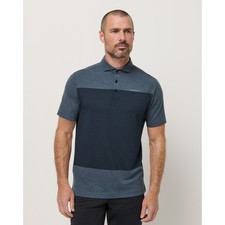 NWT Men's Travis Mathew Rudder Runner Polo - XXL - Heather Total Eclipse